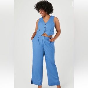 Forever 21 | 3X | Blue Vest & Wide-Leg Pant Set